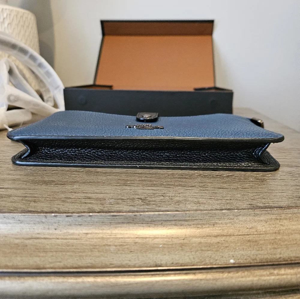 Coach Blue Leather Crossbody Wallet - Picture 9 of 11